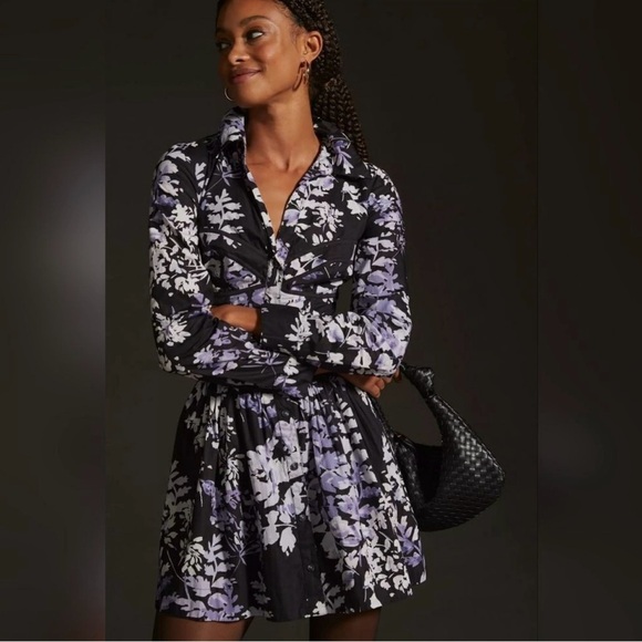 EUC Anthropologie Corset Shirt 100% Cotton Dress Sz 6 - Picture 4 of 16